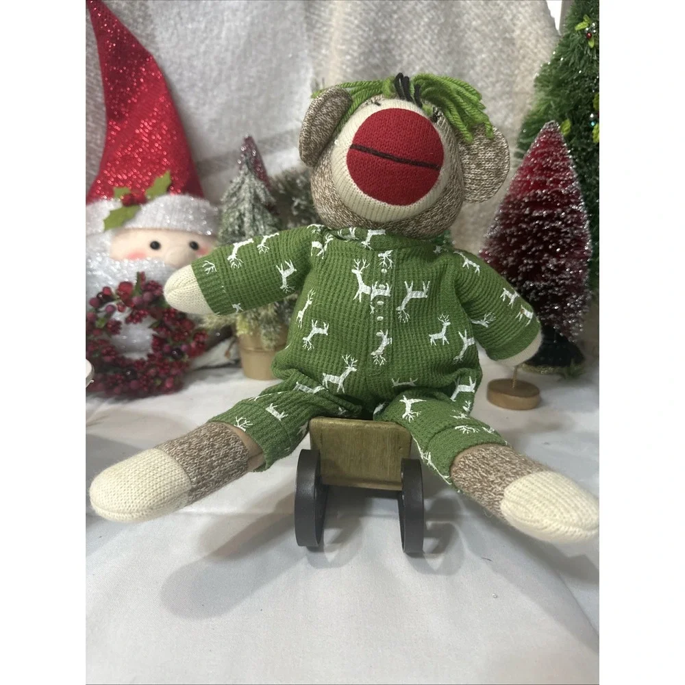Retro 2004 Christmas Sock Monkey Super Cute